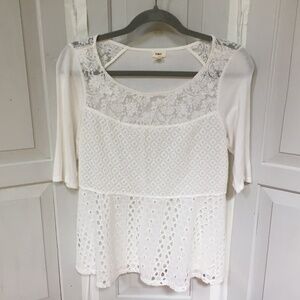 TINY White Lace and Eyelet Top